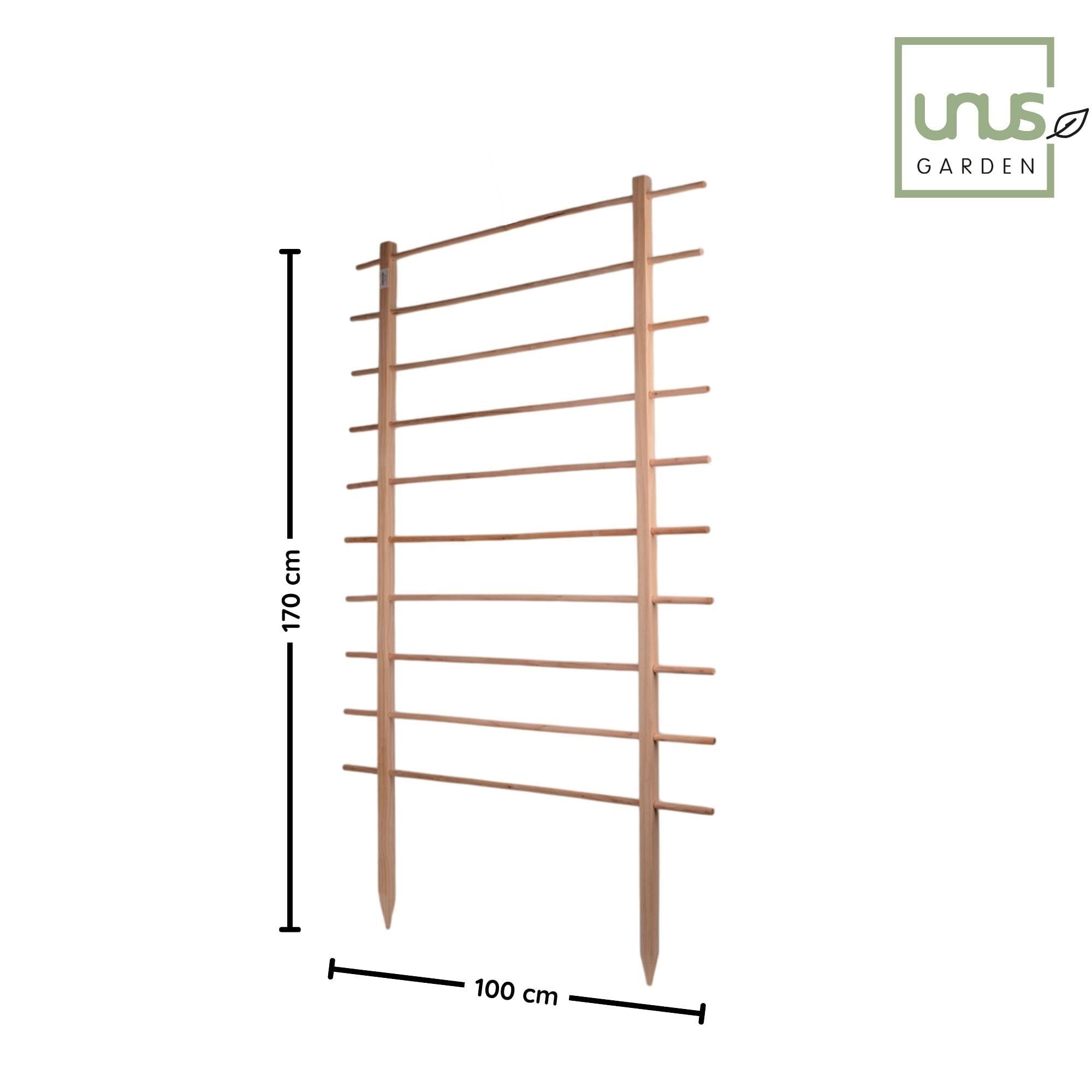 UNUS Tuteur en bois naturel de 170 cm de haut, résistant aux intempéries, pour jardin et serre, montage facile
