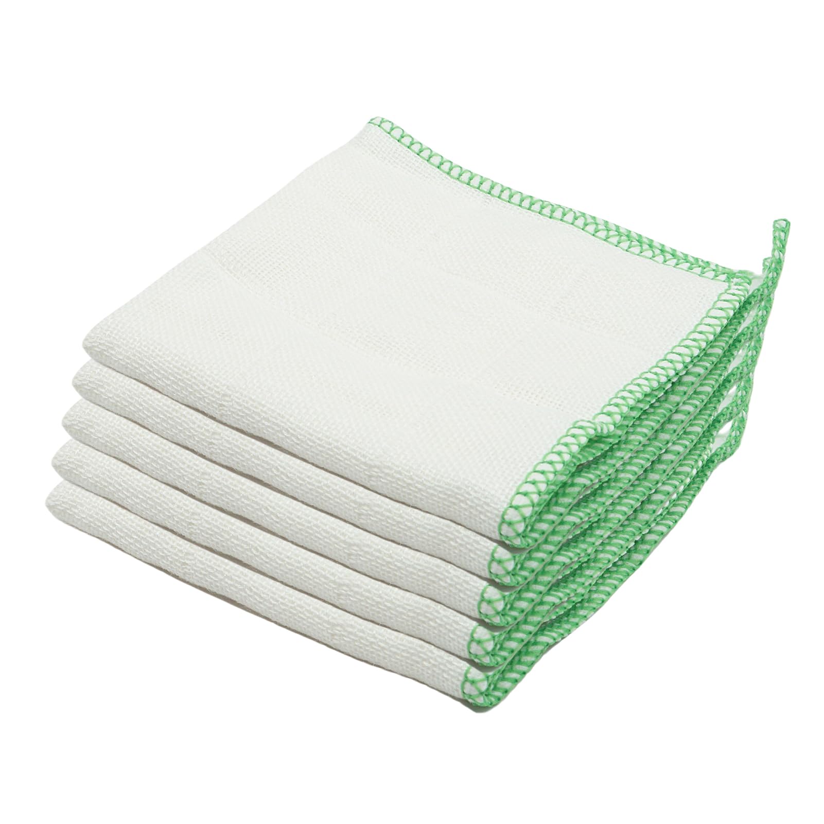 THKO 5 paños de cocina de algodón para lavar, paños de limpieza blancos súper absorbentes de doble capa para el hogar y la cocina
