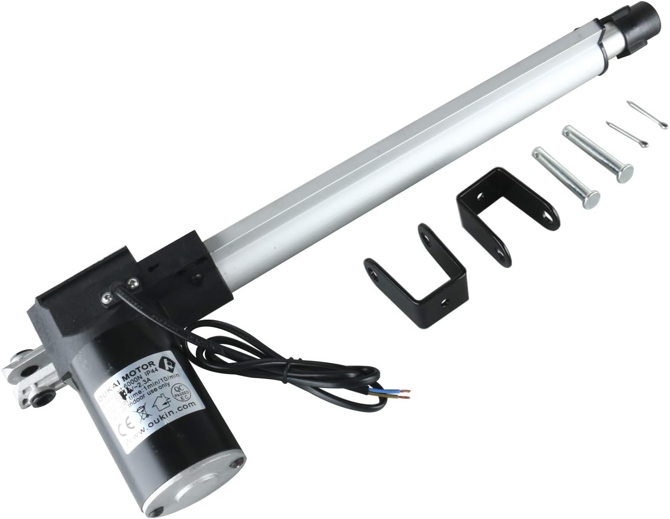 DC 12V 12 Inch Stroke Linear Actuator with Mounting Bracket 300MM 6000N/1320LB Maximum Load for Recliner TV Table Lift Massage Bed Electric Sofa Linear Actuator
