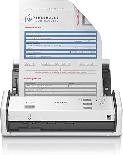 Brother ADS-1300 Compact Desktop Scanner - 30ppm Duplex Scanning, USB-C Powered, 20-Page ADF for Home & Office