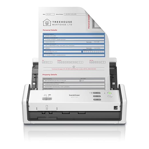 Brother ADS-1300 Compact Desktop Scanner | Scan Speeds of Up to 30ppm | Single Pass Double-Sided Scanning