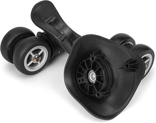 Miniatura 5 de 2 piezas de repuesto de rueda de equipaje, kit de ruedas de viaje negras para reparación de bricolaje, ruedas giratorias de plástico resistente