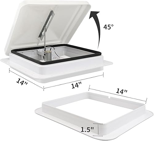 Miniatura 4 de RVMATE Ventilador de ventilación de techo remoto de 14 pulgadas para caravanacámper remolque, control remoto, escape reversible, ventilador de