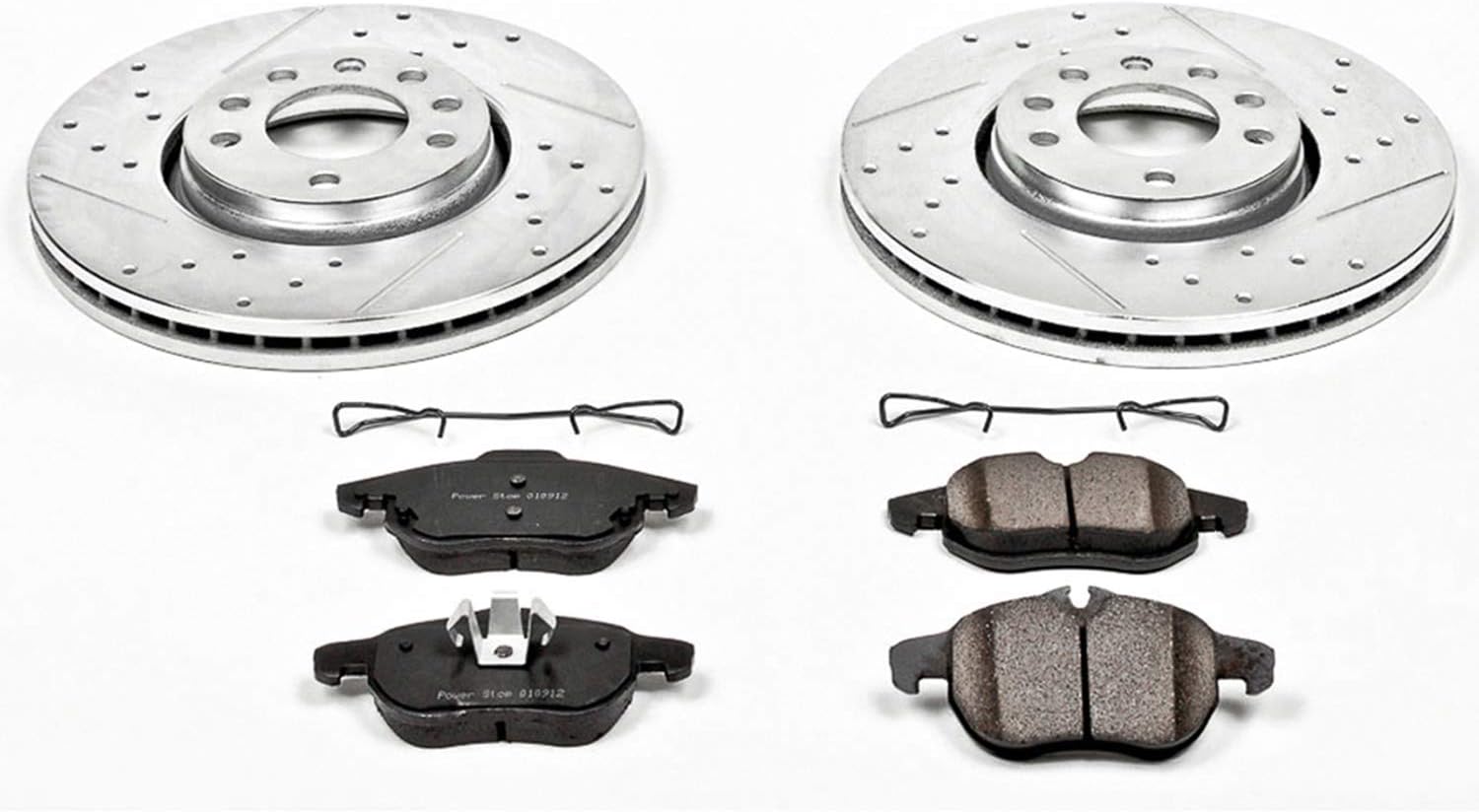 Buу 1 gеt 1 Power Stop K985 Front Z23 Carbon Fiber Brake Pads with Drilled & Slotted Brake Rotors Kit