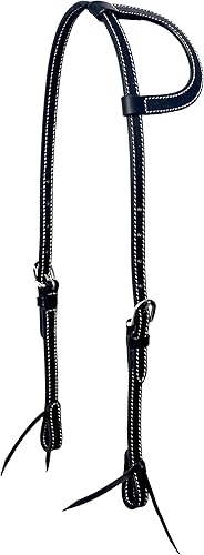 Western Black Latigo One Ear Headstall