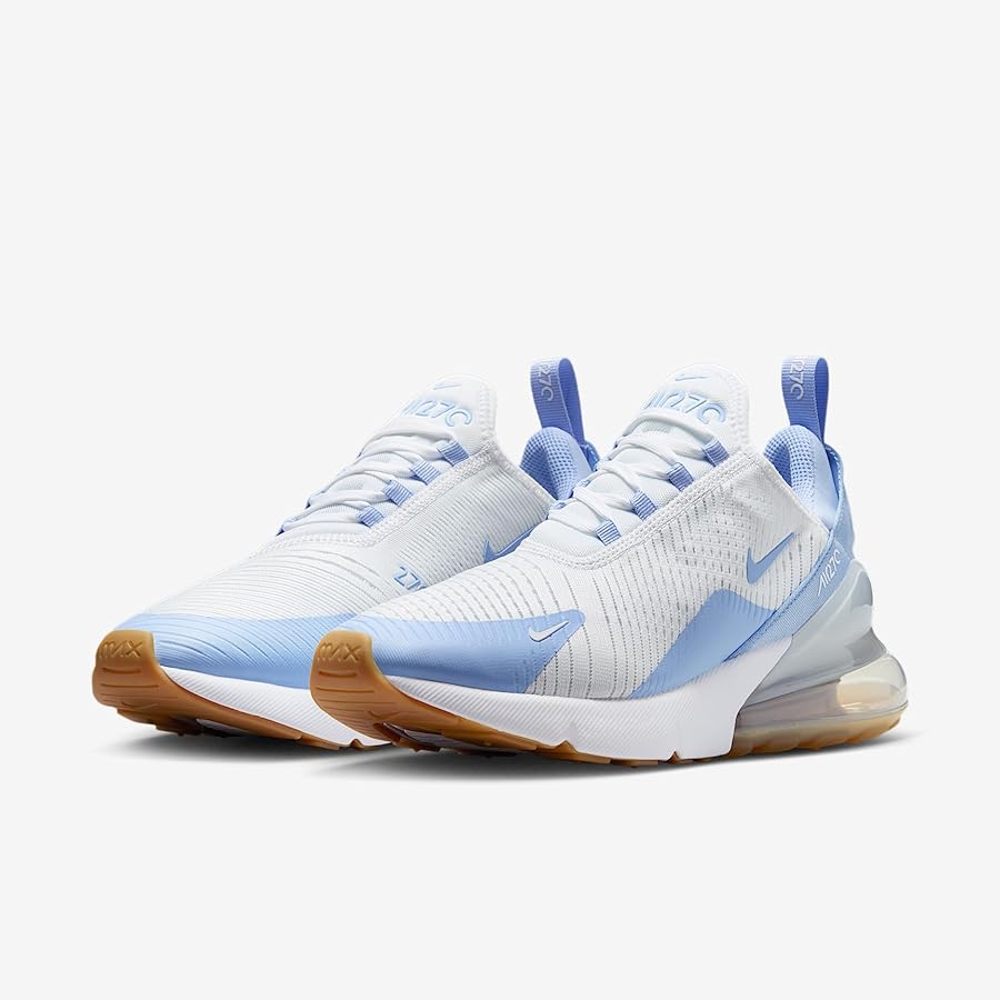 Amazon.com | Nike Air Max 270 Women's Shoes (White/Blue Tint/Gum Light Brown/Aluminum) Size 5 | Fashion Sneakers