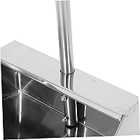 Vista 6 de Recogedor de pie de acero inoxidable con mango resistente, cacerola de metal para interiores y exteriores, pala de chimenea