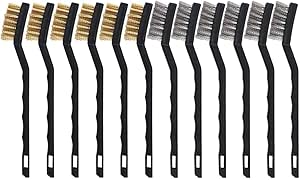 3 Spazzole In Ottone Per Pulizia - Manico Curvo, Per Ruggine, Saldature E Ugelli 3D