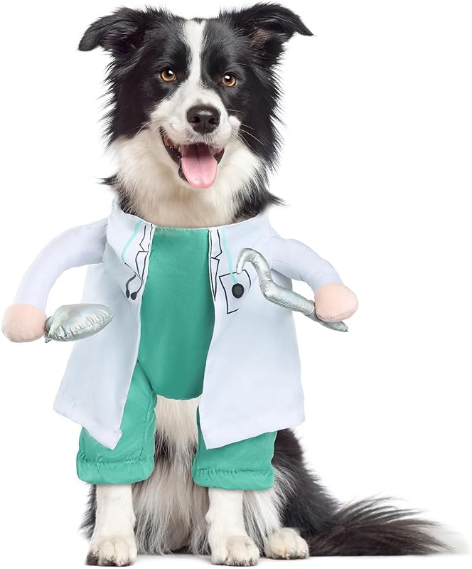 Fantasia de Dentista para Cães e Gatos NACOCO com Algodão e Ajuste Verde (L)