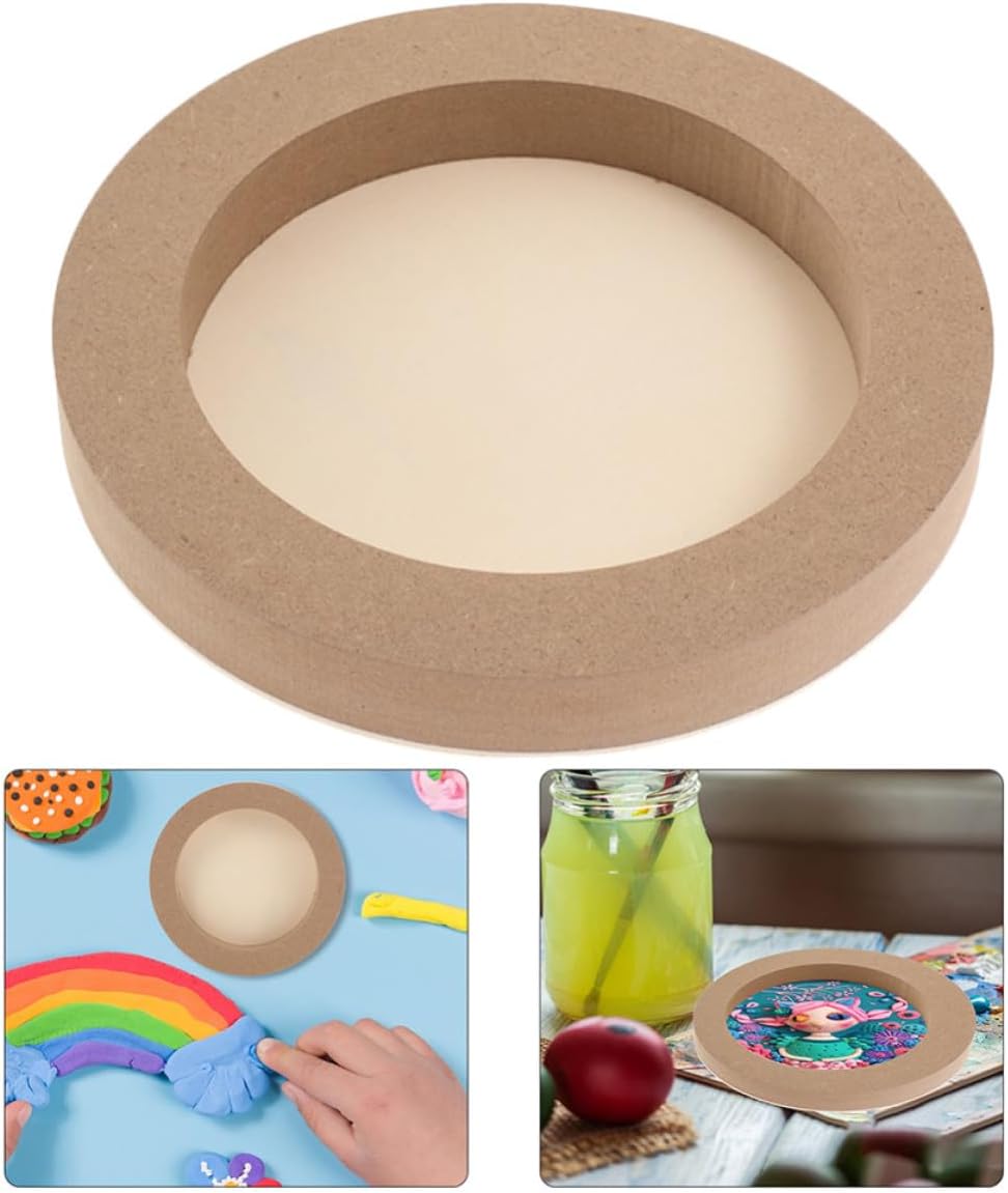 Unfinished Round Wood Art Board for DIY Craft Painting 20cm