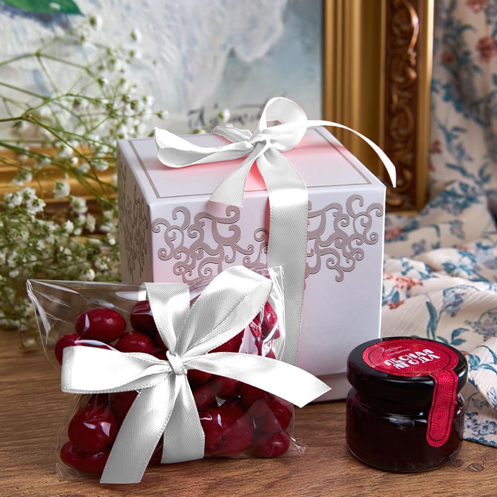 White Satin Ribbons - 22mm x 23m, Gift Wrapping, Balloons, Wedding, DIY Sewing - Image 4