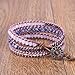 KELITCH Handmade 3 Wrap Bracelet Purple Gems Fashion Strand Bracelets (Purple)