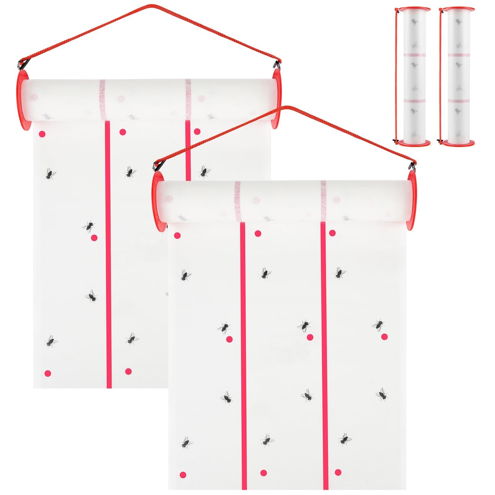 Tiras de papel para moscas en pack de 2 idóneo para proteger el comedor y el porche exterior