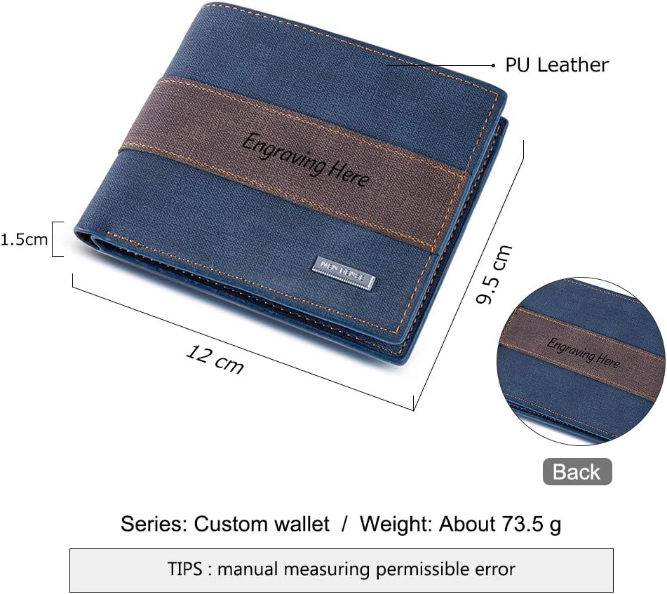 Custom Mens Leather Wallet for Father Men Personalized Photo Leather Wallets Mens Large Capacity Picture Wallet for Dad Boyfriend Father's Day