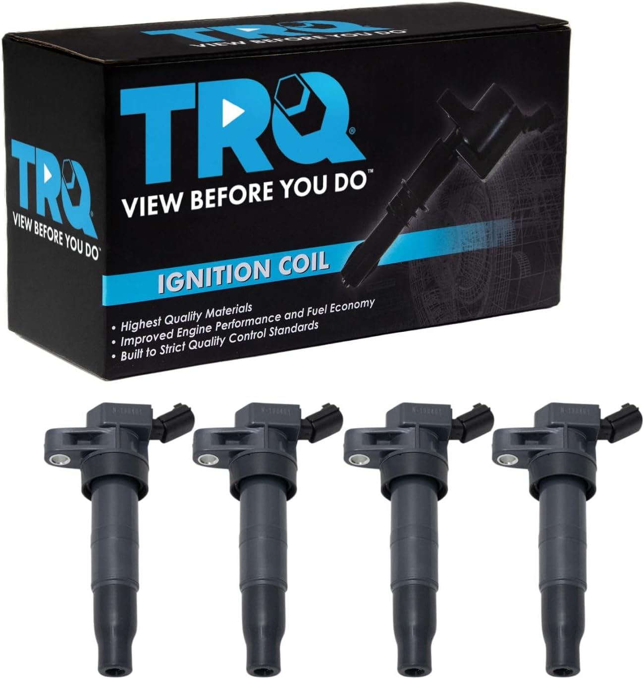 TRQ Ignition Coil Set 4 Piece Compatible with 2013-15 Hyundai Santa Fe Sport 11-14 Sonata 11-15 Kia Optima 11-16 Sportage