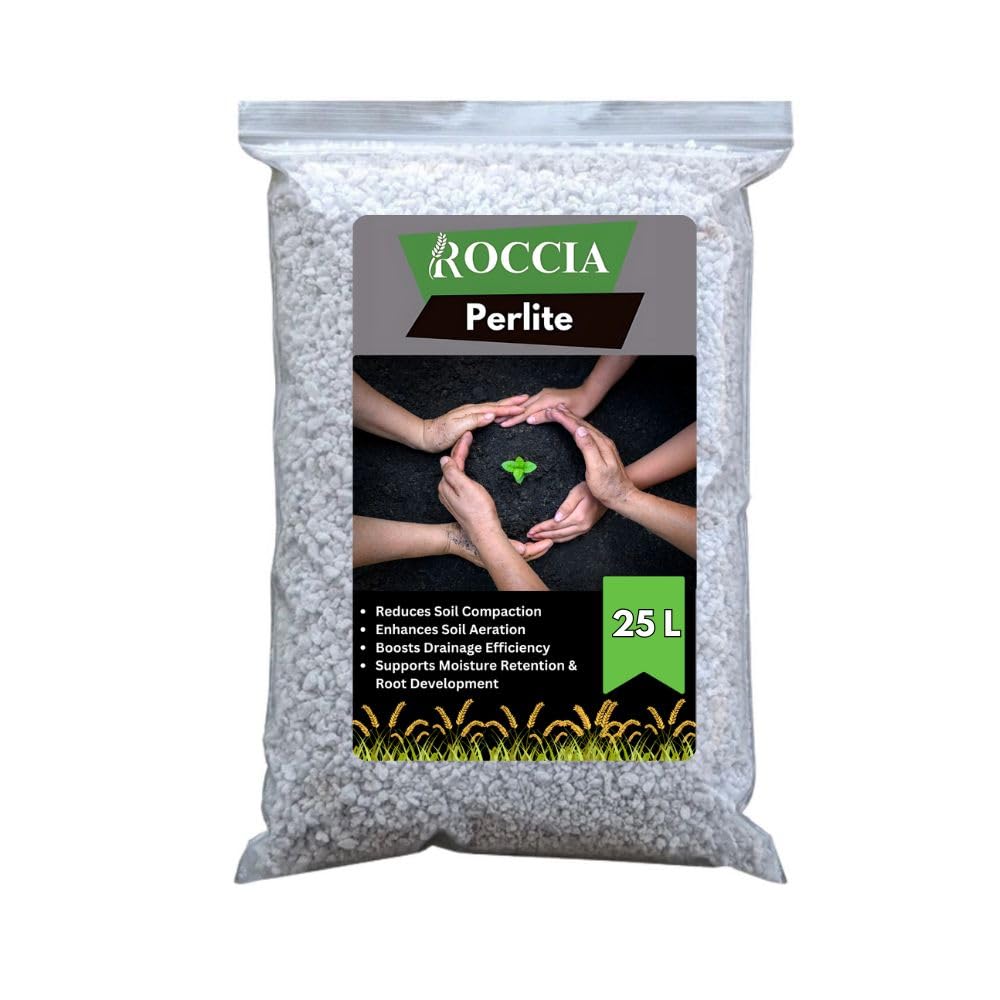 Premium 25 Litre Perlite for Plants โ 2-5mm Particle Size, Indoor Potting Mix Additive, Enhances Aeration, Supports Rooting
