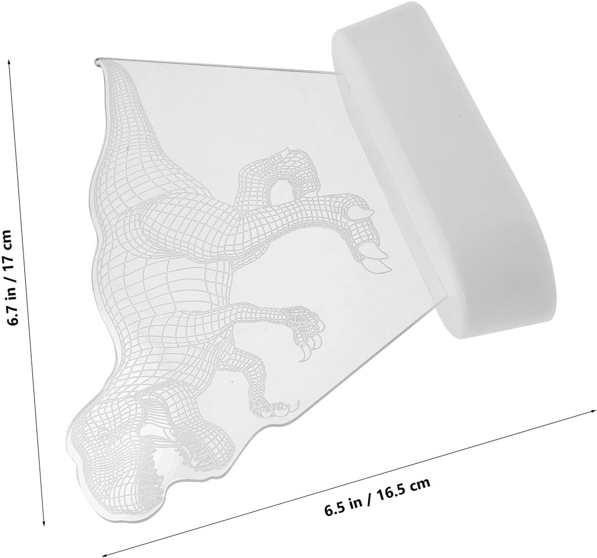 Cute Dinosaur Nightlight Lamp 3d LED Soft Soothing White Plastic Xmas image 2
