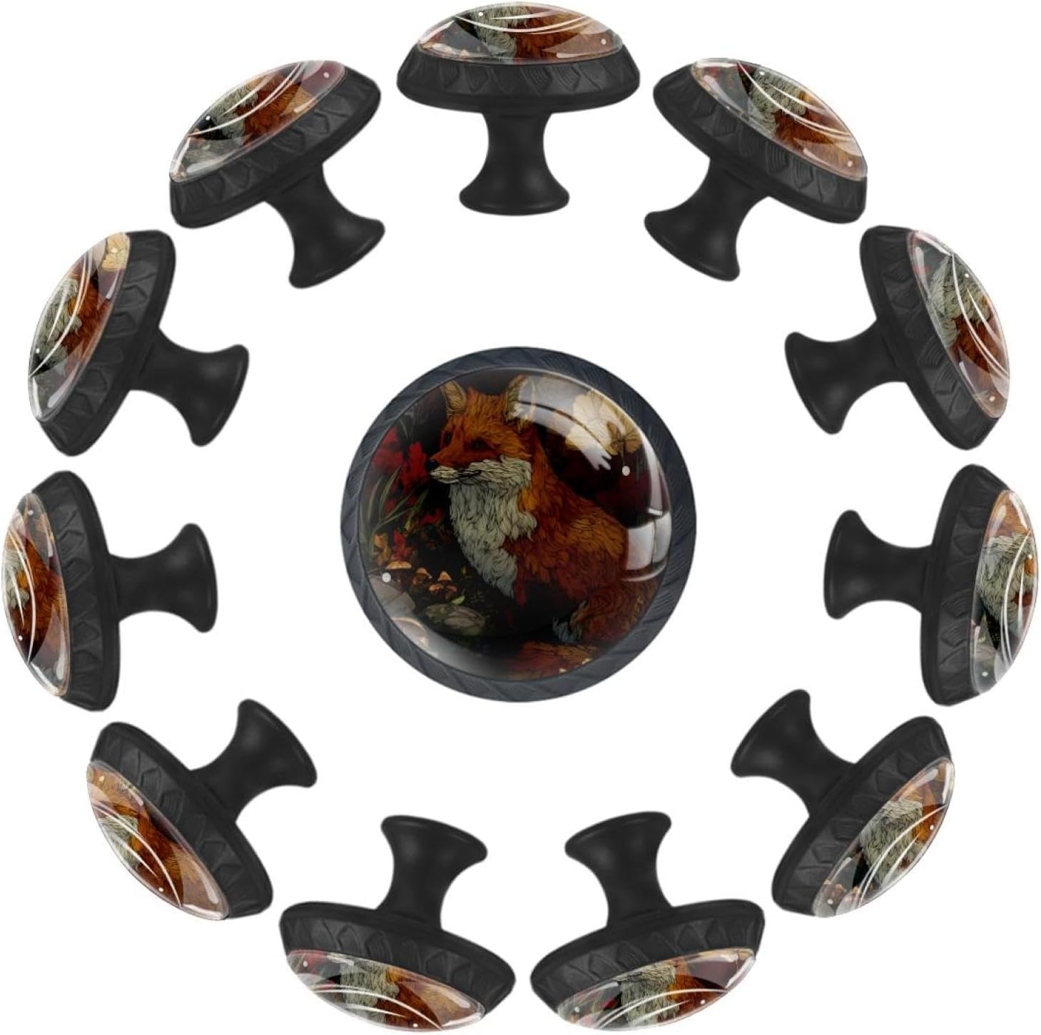 Black Frog Lovely Starry Sky (1) Printed Cabinet Knobs, Practical Drawer Knobs for Kitchen Bedroom Bathroom Decoration