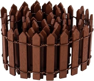 Mini Fence Fairy Garden Accessories, Brown, 1 Pack