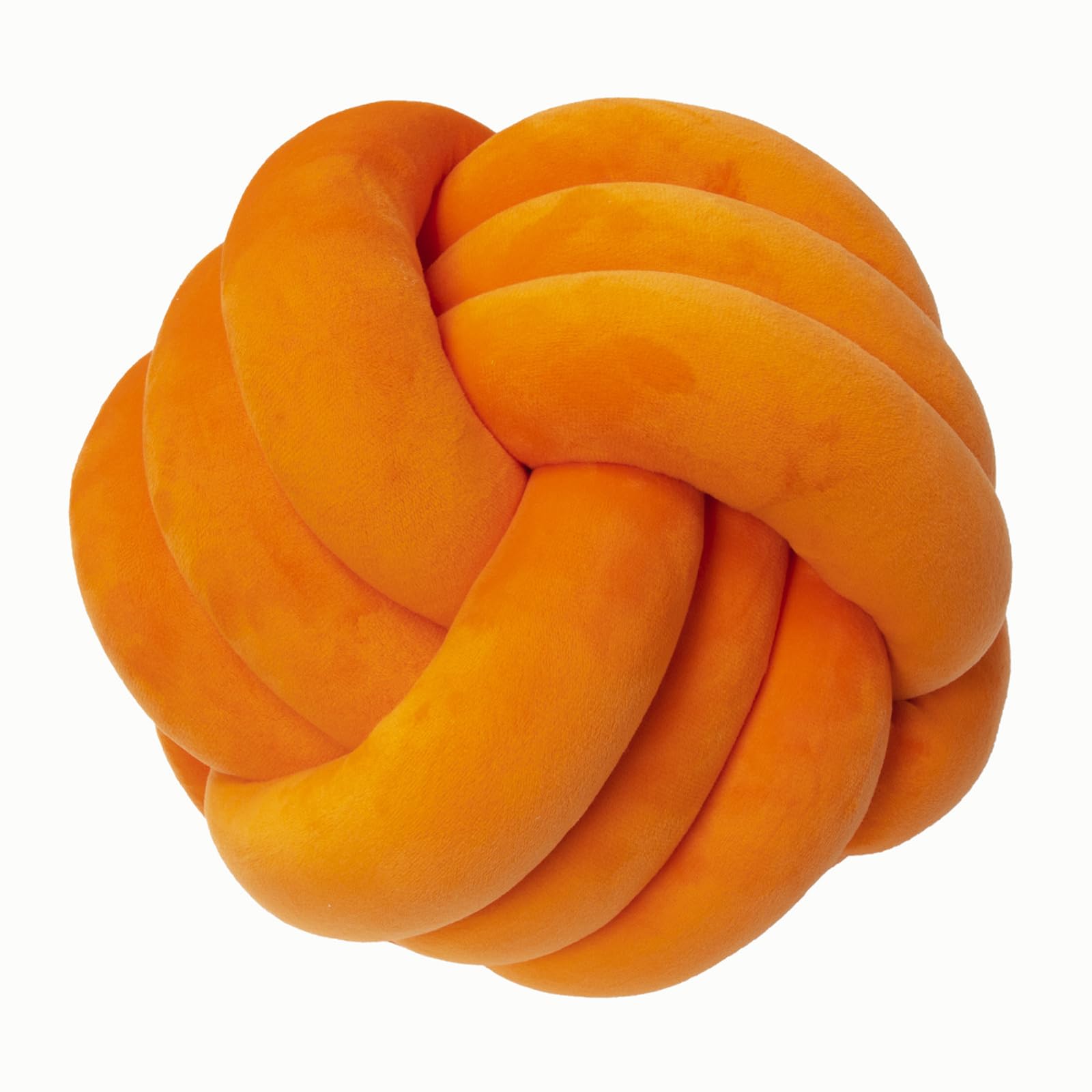 Coussin rond en peluche orange de 28 cm pour décoration de canapés et salon