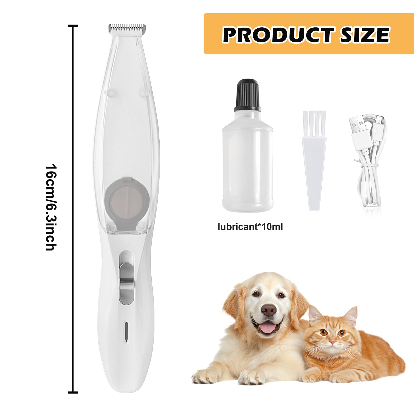 Tondeuse pour pattes de chien, tondeuse à pattes de chien, avec aspirateur, rechargeable et étanche, pour chiens, chats, pattes, visage, oreilles