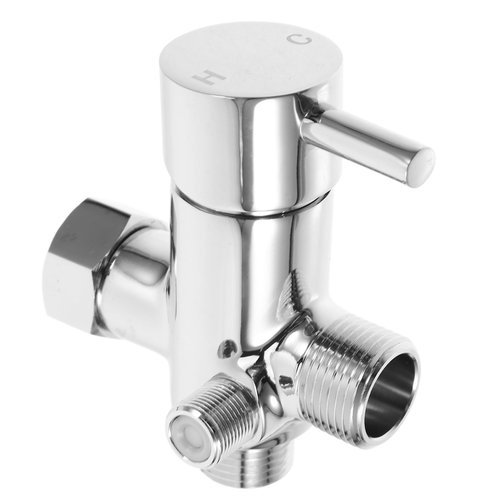 Desviador de agua en T con válvula ajustable de cobre para regular bidé e inodoro