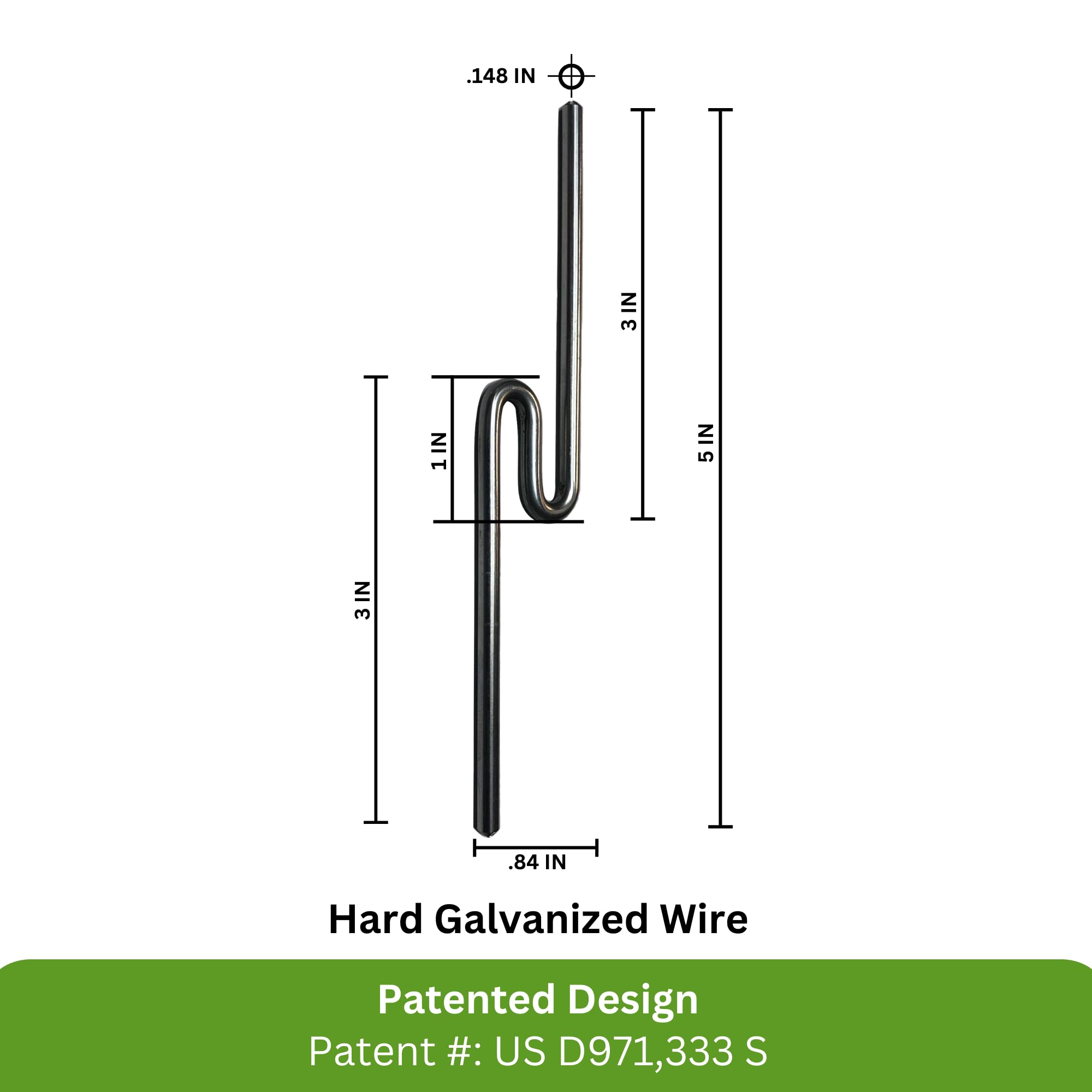 Western Steel & Wire- Nuevos pasadores patentados para apilar carteles corrugados (extremos redondeados, 10)
