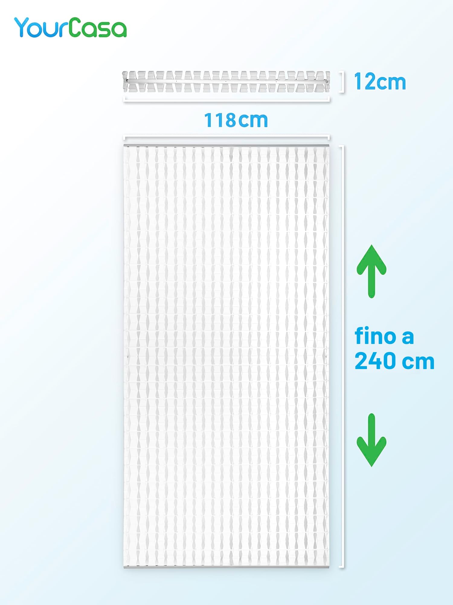 YourCasa Divisorio sospeso, elemento di design accattivante e decorativo per ogni stanza, paravento trasparente alla luce, da 120 x 240 cm, ideale offrire protezione sguardi indiscreti, multifunzione