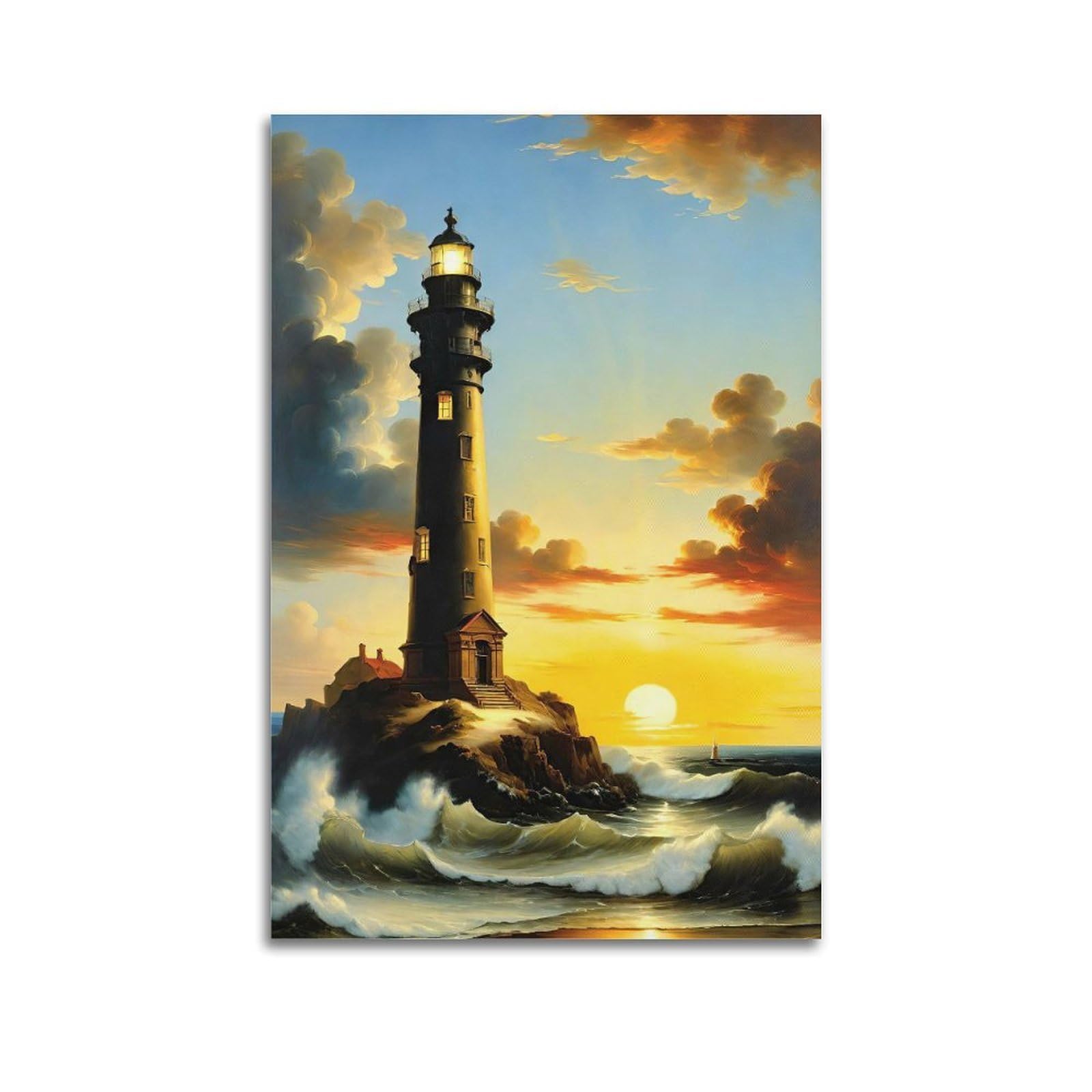 CXHJCA Lighthouse Poster Tidal Guardian Poster Decorative Painting Canvas Wall Posters And Art Picture Print Modern Family Bedroom Decor Posters 24x36inch(60x90cm)