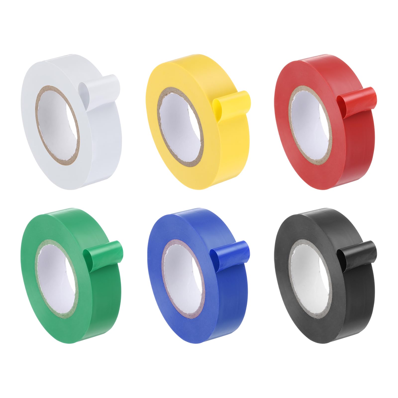 QUARKZMAN Nastro Elettrico, x Ft Impermeabile Forte Adesivo Gomma Adesivo PVC Ritardante Di Fiamma Nastro Isolante, Utilizzo A Non Più Di 600V, Rosso/Giallo/Blu/Verde/Bianco/Nero.