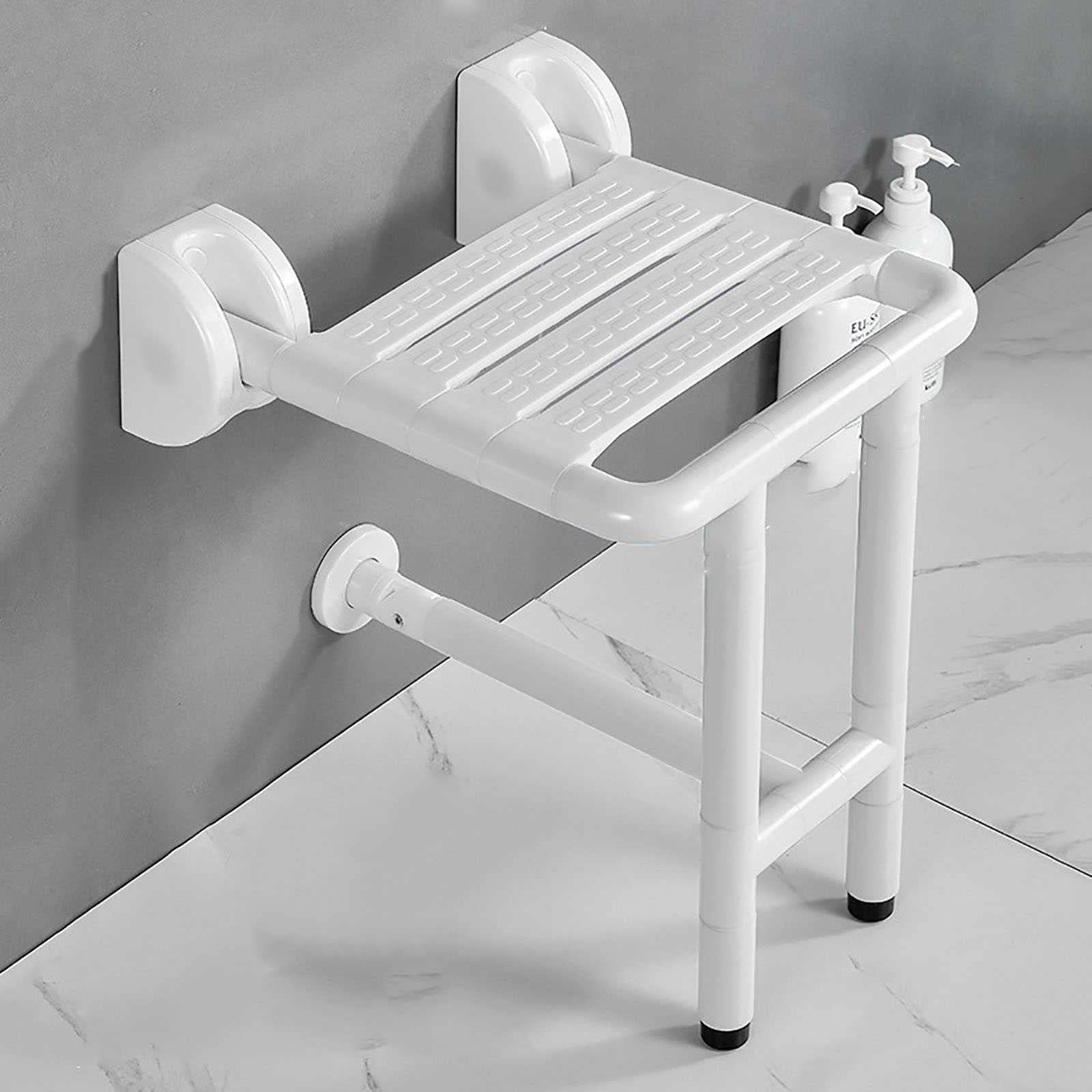 Buy Folding Shower Seat Wall ed with Legs, Foldable Wall Wood Shower Chair Bench for Seniors