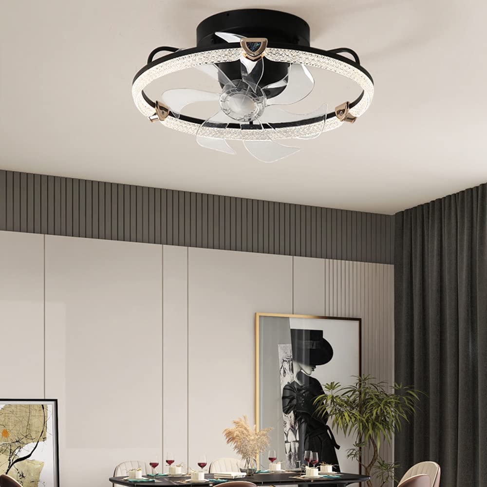 Lekka, luksusowa, inteligentna, bezstopniowa ściemniająca, wbudowana lampa LED z wentylatorem sufitowym, 30W * 2 Lampa z wentylatorem sufitowym z potrząsaniem głowicą. 1/2/4/8 godzin Harmo