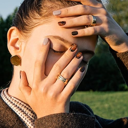 Miniatura 7 de Ohora - Gel Nail N Brown Sugar - Tiras de esmalte de uñas semi-curadas de larga duración, incluye 2 almohadillas de preparación, lima de uñas y palo