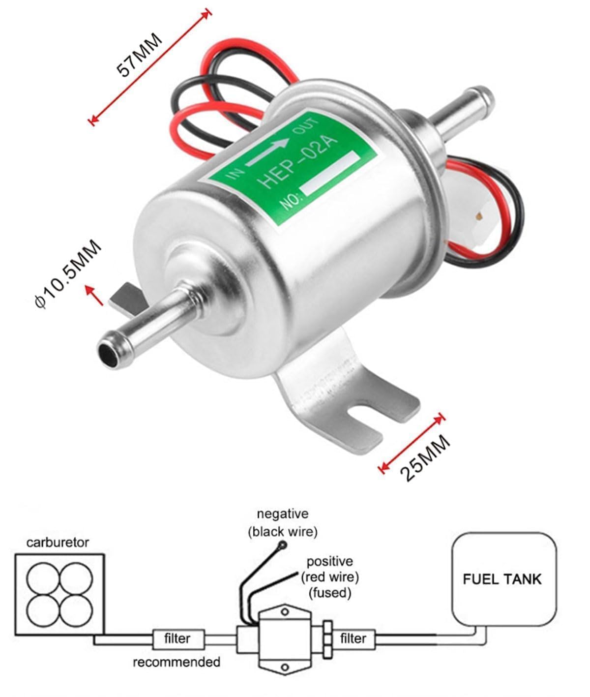 MSA Hep-02A 12 / 24V Pompe À Essence Électrique Basse Pression Pompe - Foto 7