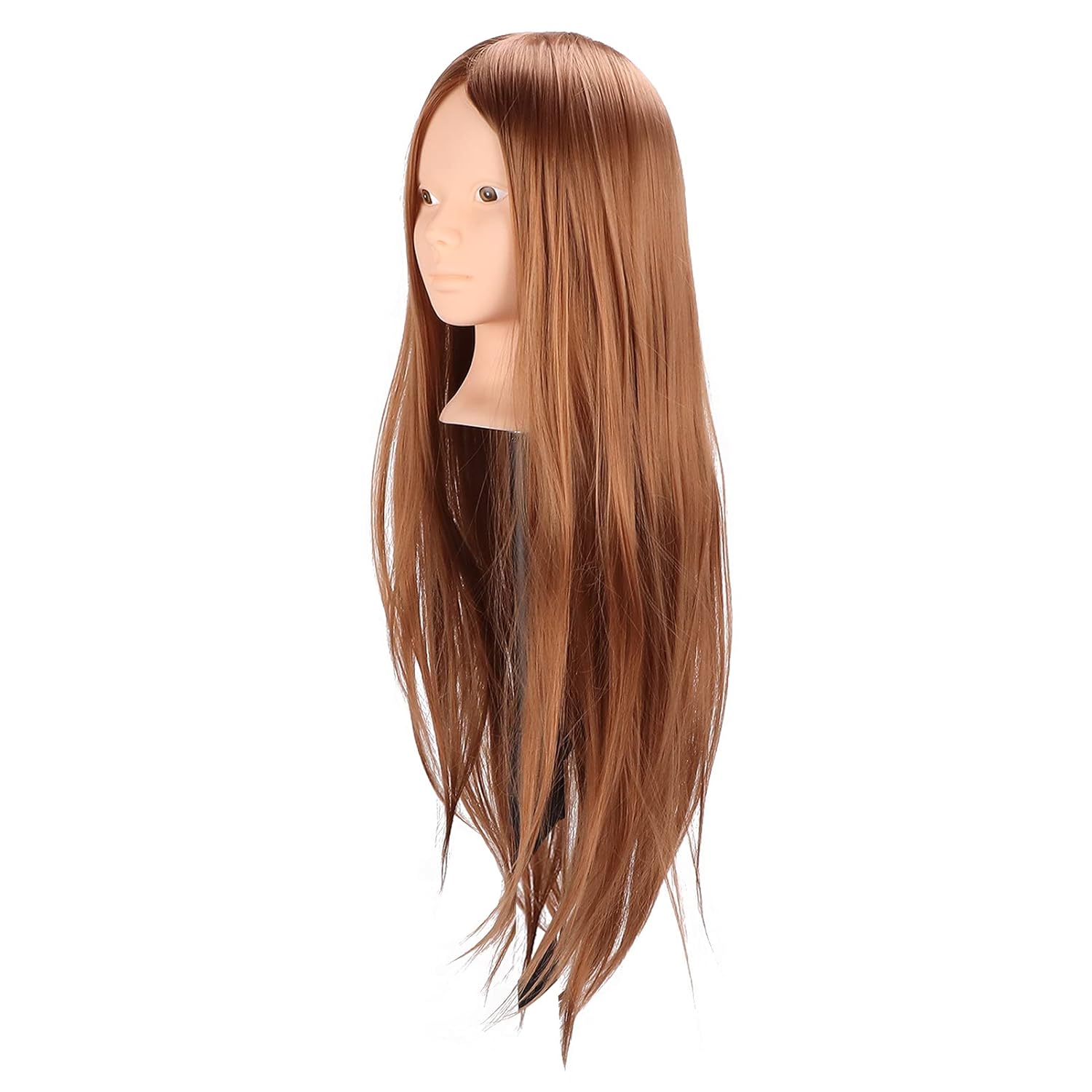 ZJchao Mannequin Head With Hair, Long Light Brown Cosmetology Mannequin Head Styling Training Manikin With Stand for Cosmetology Training