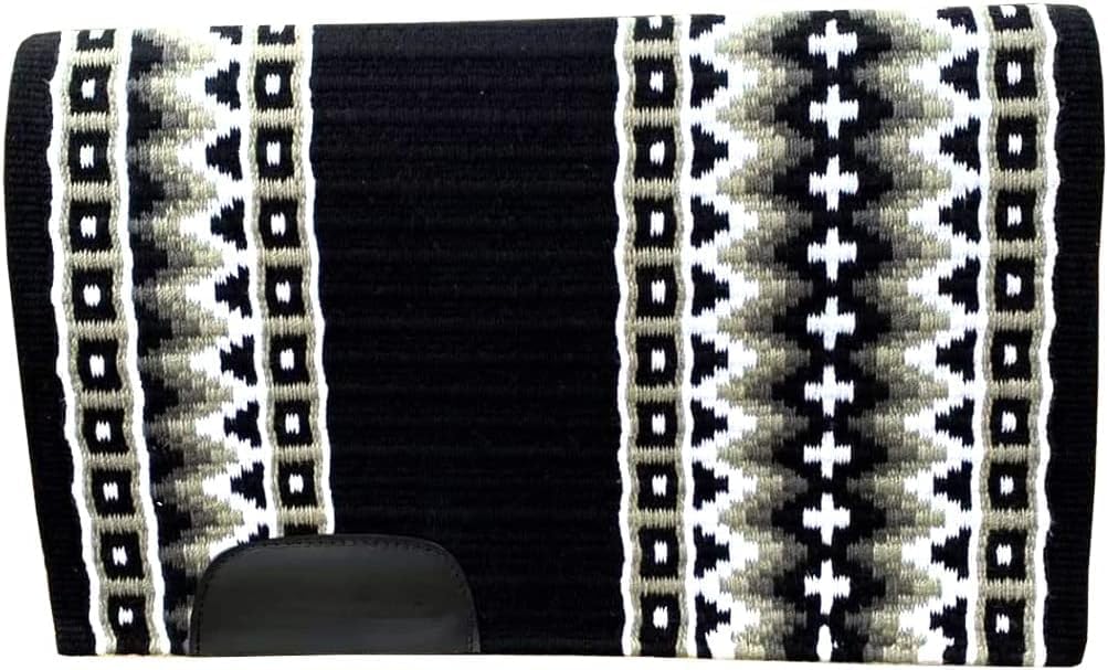 HUMAYL Saddlery Saddle Pad/Blanket for Horses Western Show Horse Saddle Blanket New Zealand Design Handmade Wool Saddle Blanket Top Wool Saddle Pad Regular Size : 34" L x 36" W x 1" inches PAD0103