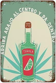 Strunt Tequila Bar Sign Metal Wall Art 8x12 inches Green Retro