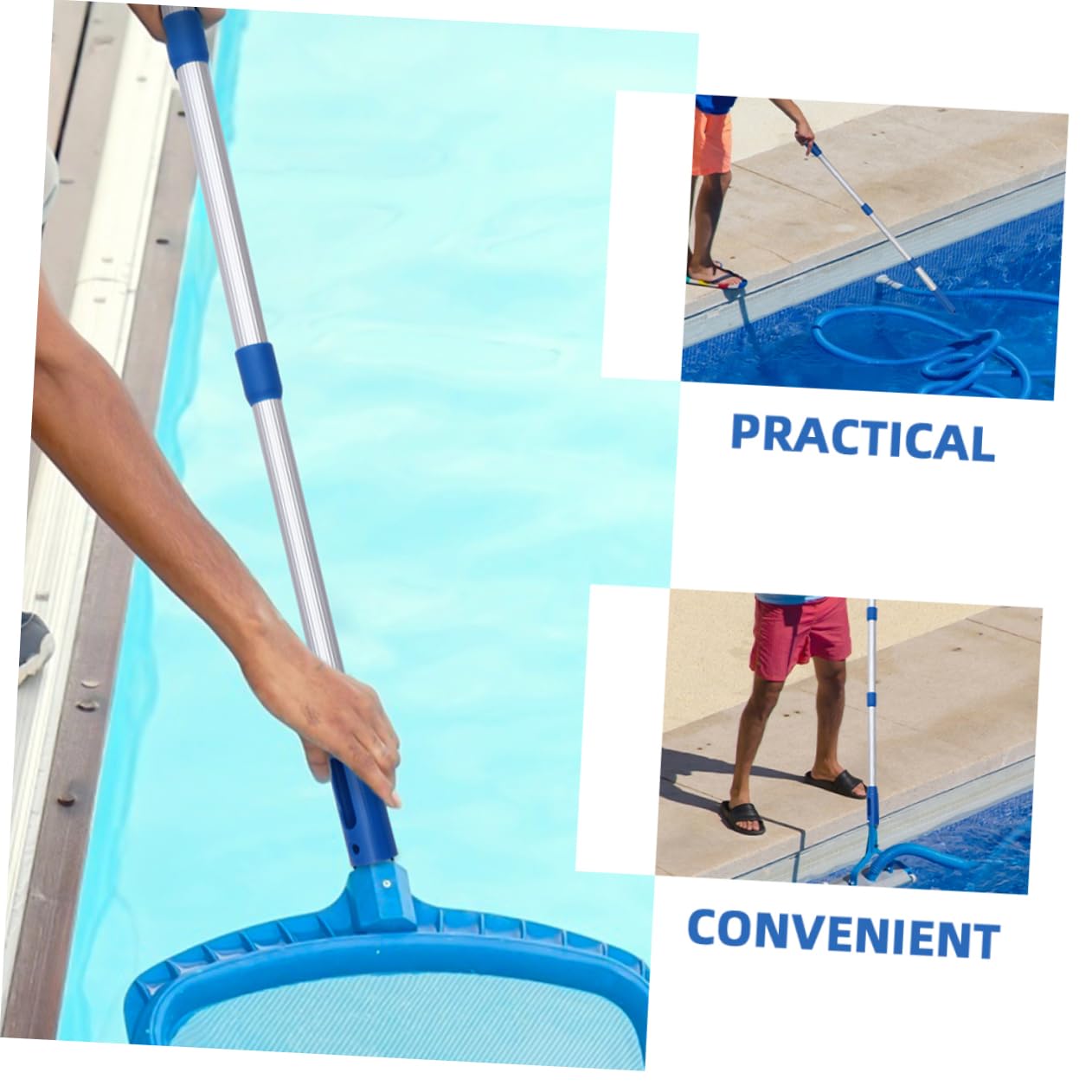 2piezas Pértiga Telescópica Salvavidas De Aluminio Extensible para Piscina para Pesca para Limpieza De Piscinas y Uso Lagos
