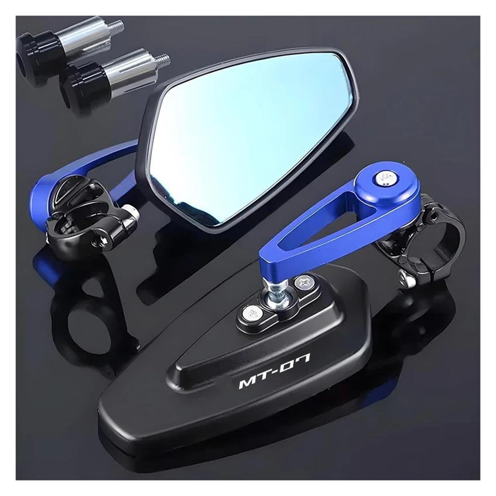 Specchietti Moto Manubrio Retrovisori Per YAMAHA MT 07 MT07 Specchietto Retrovisore Da Manubrio Per Moto(Blu)