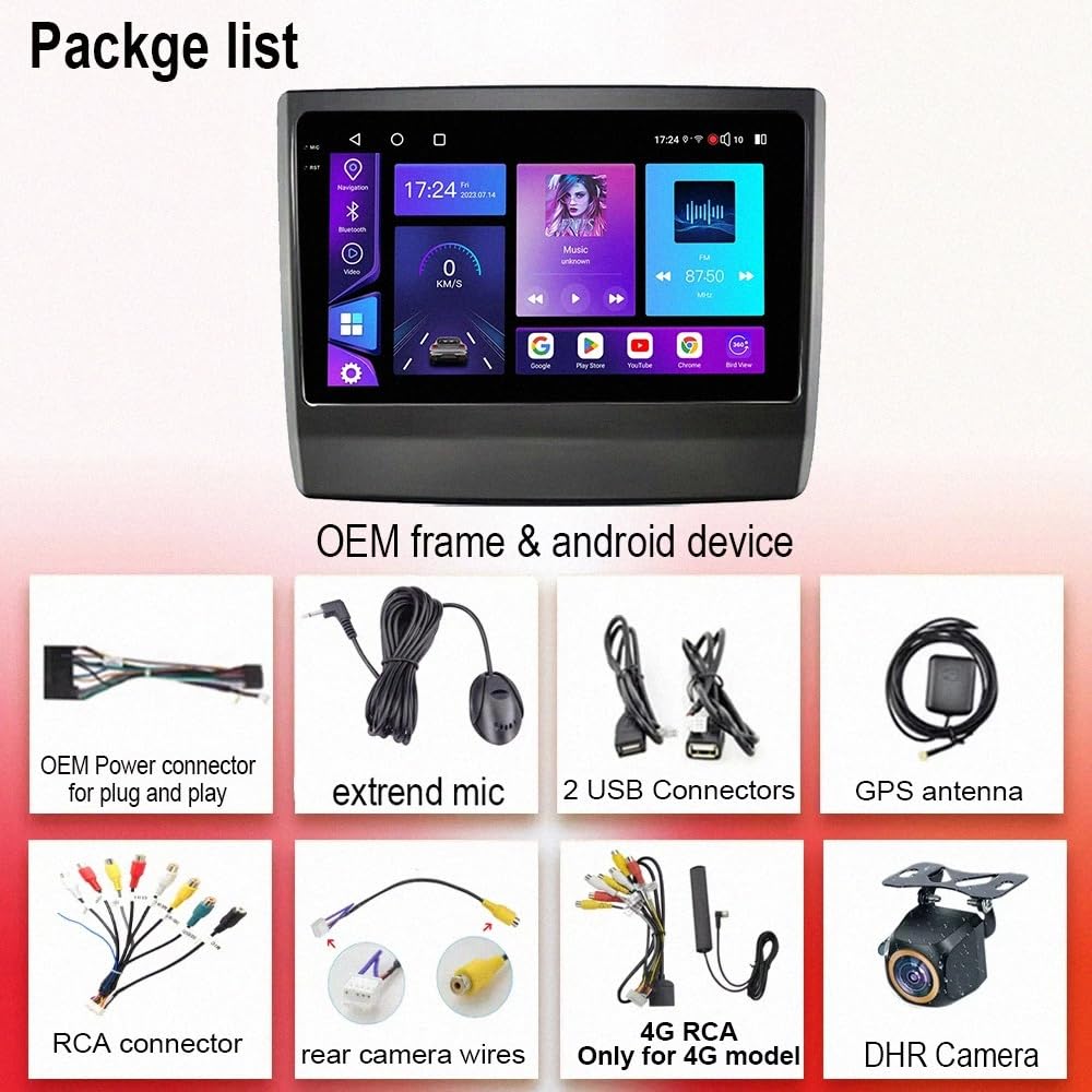 Radio Macchina Touch Screen per lsuzu D-MAX 3 RG 2019-2023 Wireless Carplay Android Auto Stereo Auto Bluetooth Ips con Pantalla Táctil con Gps, 4 Nucleo 1G+32G
