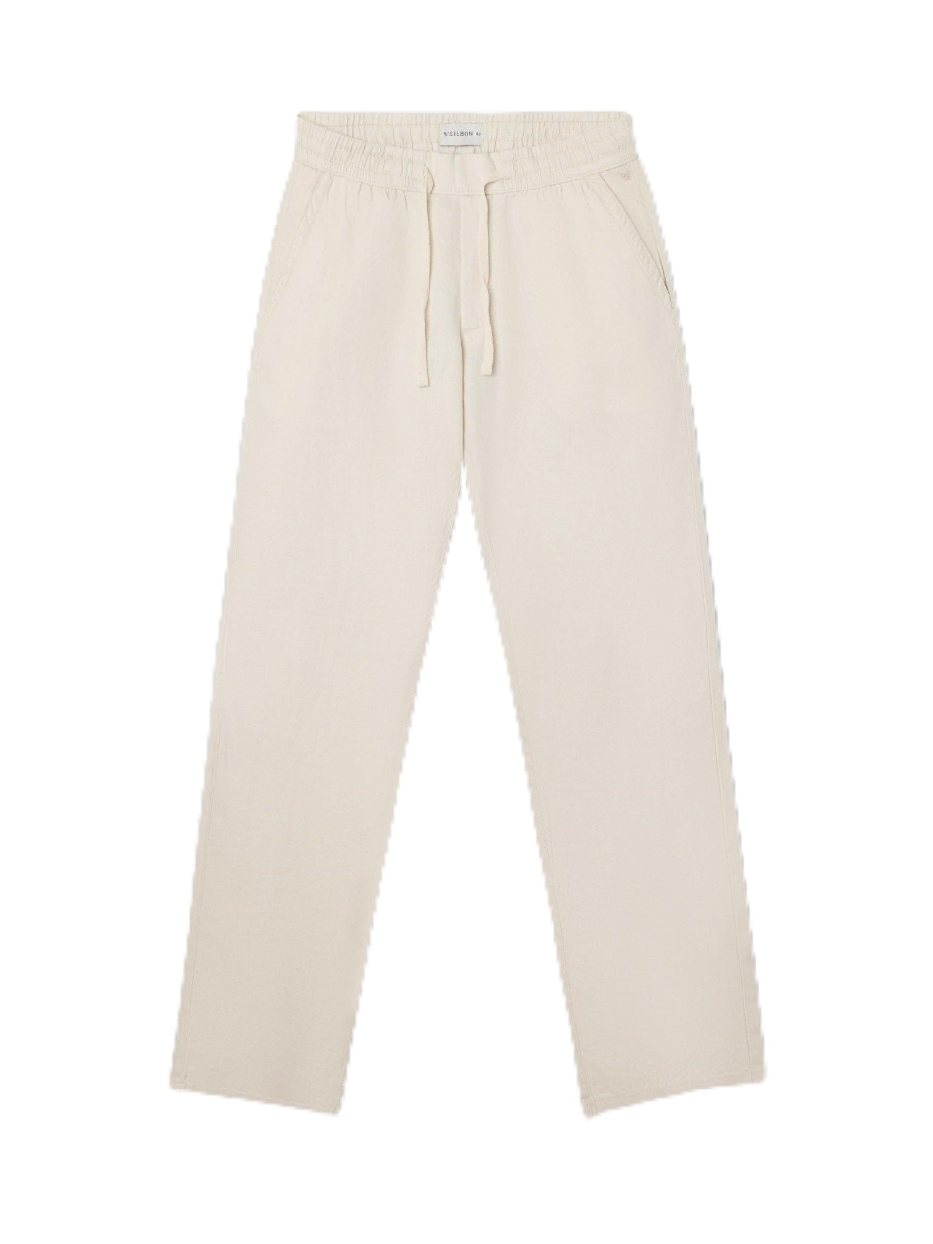 SILBON Pantalón Sport Jogger Lino para Hombre
