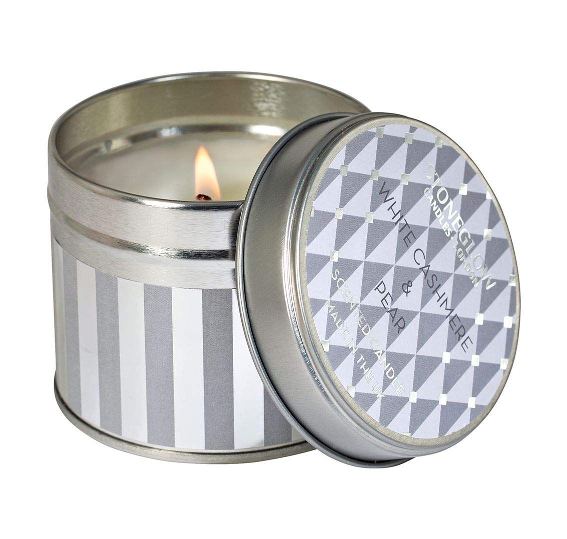 Stoneglow Seasonal Collection White Cashmere and Pear Candle Tin