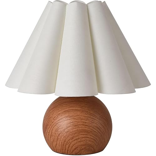 KUNJOULAM Cute Small Table Lamp, Modern Bedside Nightstand Lamp with Beige Lampshade, Metal Base for Bedroom Home Office Decor (Without Buld