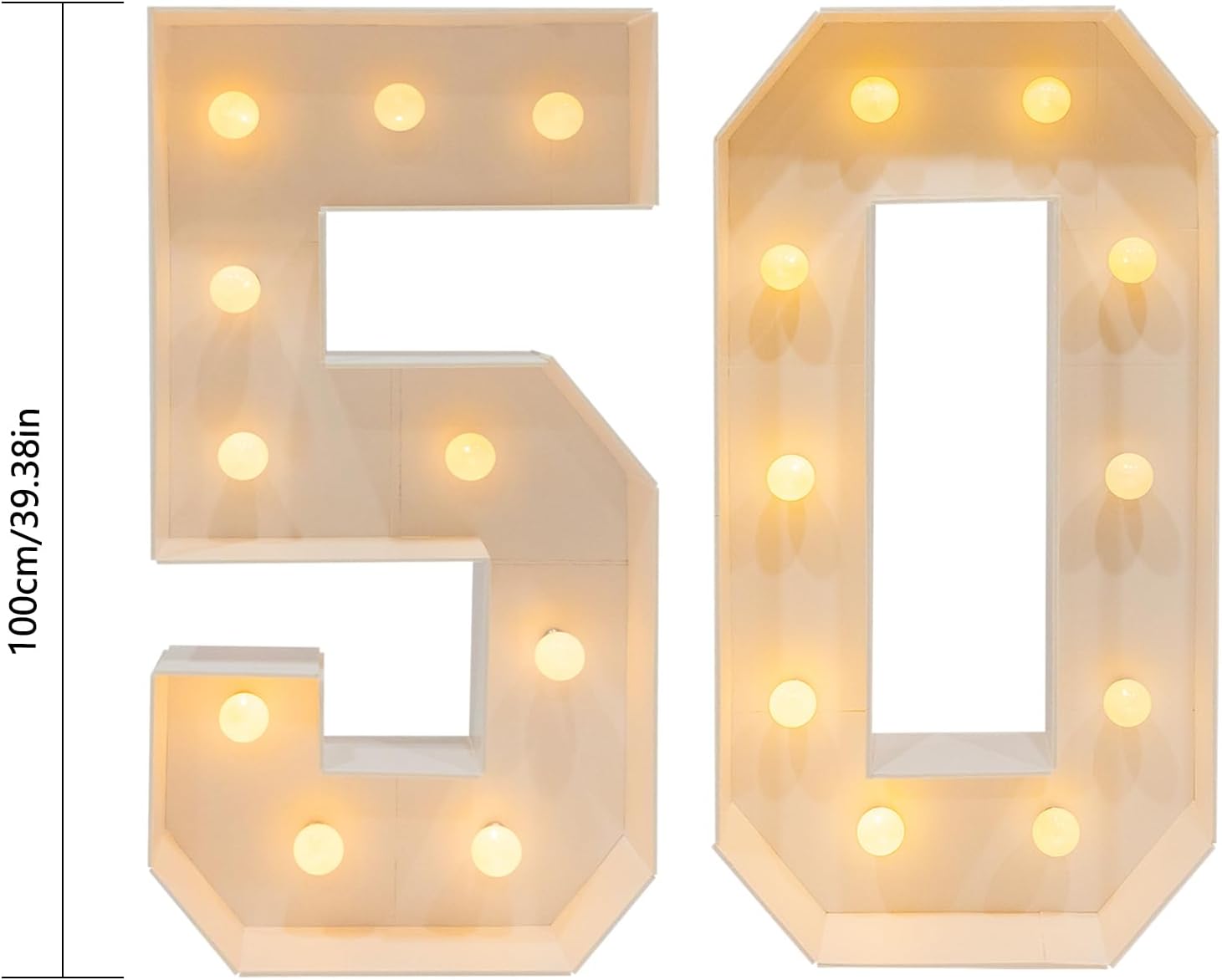 Gdrasuya10 50th Birthday Decorations Marquee Light Up Numbers 3FT Marquee Letters Anniversary Party Decor Big LED Llluminated Number Balloon Frame Backdrop Cardboard for 50 Years Men Women