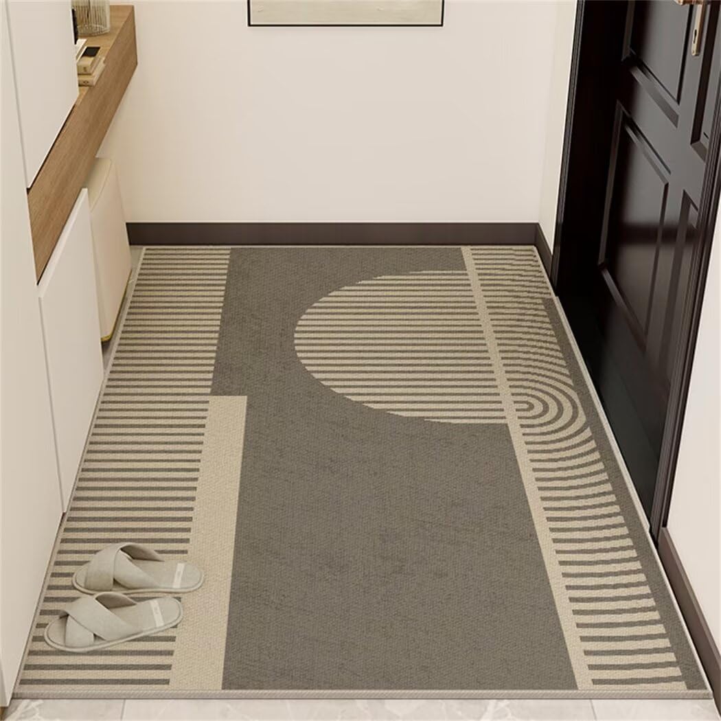 Tapis de salon moderne pour sol glissant et entretien facile gris