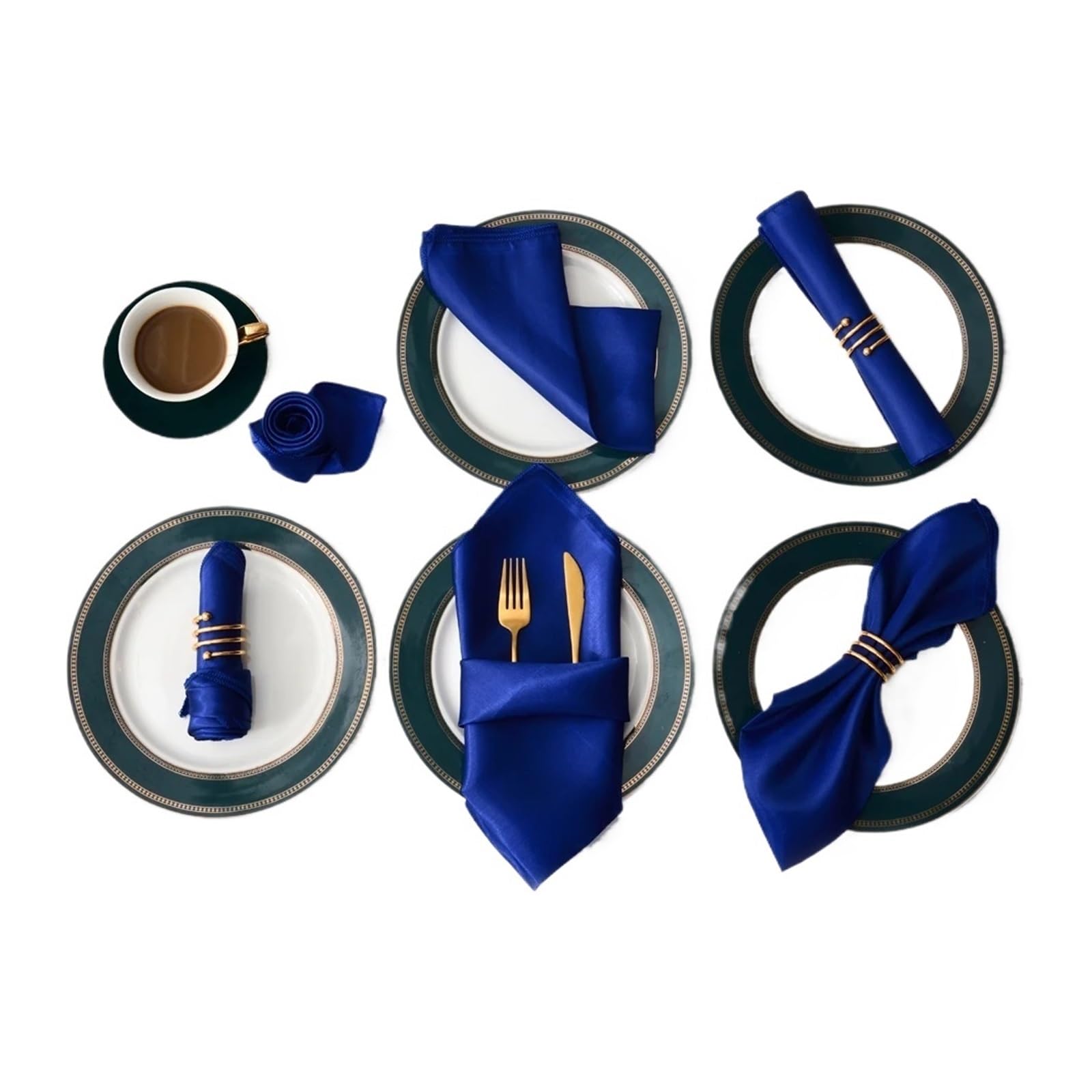 Napkins 12Pcs 30 * 30cm Square Satin Table Napkin Hotel Serving Napkins Washable Handkerchief Wedding Birthday Banquet Decoration(Color 02)