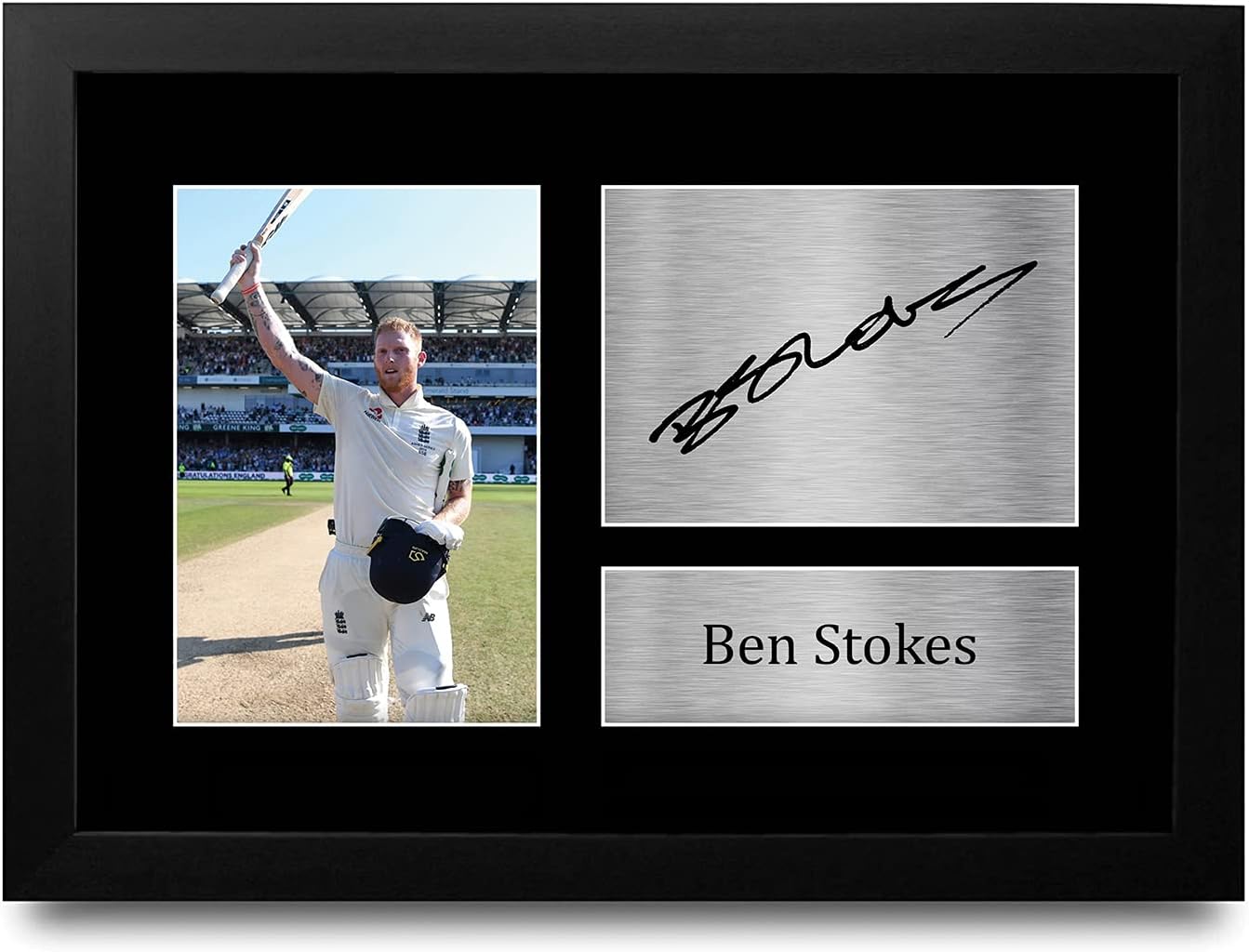 HWC Trading FR Ben Stokes England Gifts Printed Signed Autograph Picture for Cricket Memorabilia Fans - A4 Framed