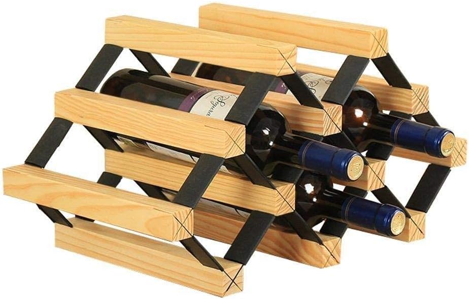Wine Racks Free Standing Wooden and Metal Steel Natural Wood Cabinet on Table Wine Cupboard Decoration Wine Shelf Retro Design Wine Bottles Organiser White
