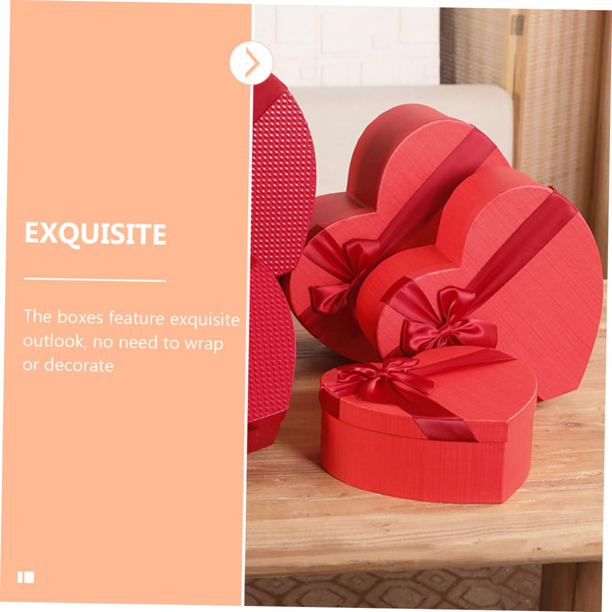 GARIOUANS Herzförmige Geschenkbox 3 Stück Rot Valentinstag Aufbewahrungsbox Papierbox mit Deckel für Schmuck und Süßigkeiten