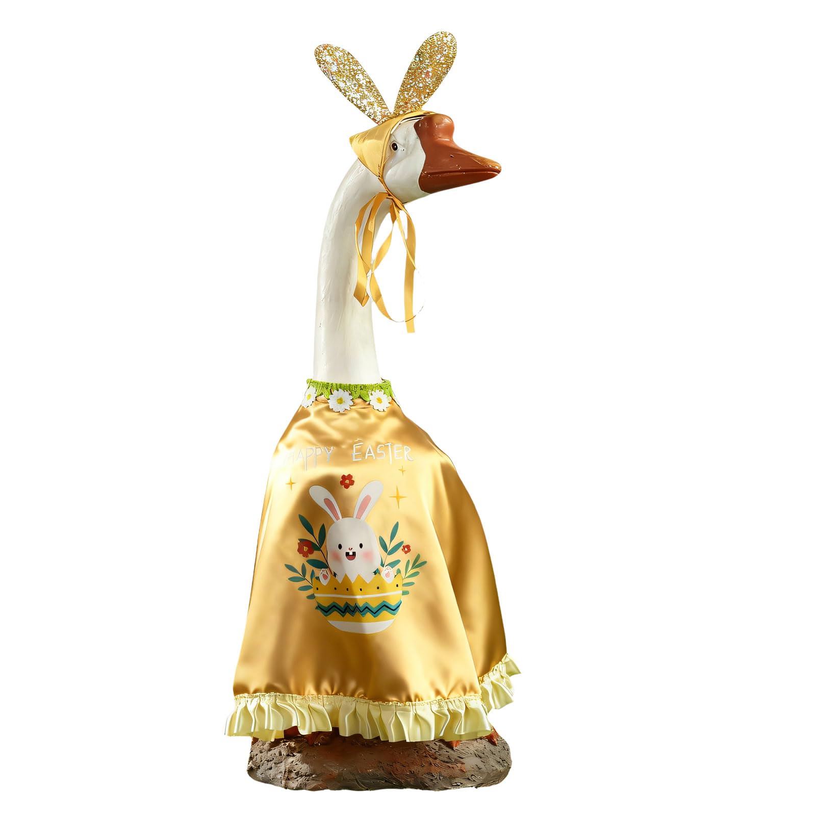 Meiliyizu Colorful Polyester Easter Geese Rabbits Dress Up for Seasonal Home Decoration Decorative Geese Costume Waterfowl Easter Decoration
